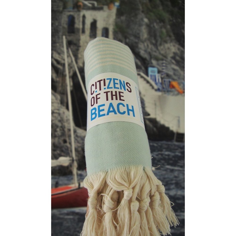 Sand Free Mint Green 100% Turkish Cotton Beach Bath Towel - Citizens of the Be…